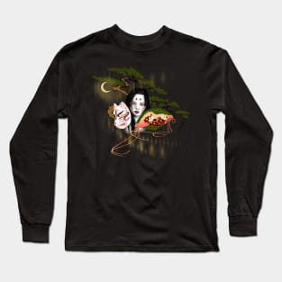 Kitsune fox shifting in the night Long Sleeve T-Shirt